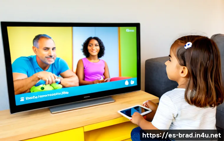 브래드이발소 유아 콘텐츠 평가 - Photorealistic Spanish-speaking mother and preschool child in a bright modern living room, calmly wa...